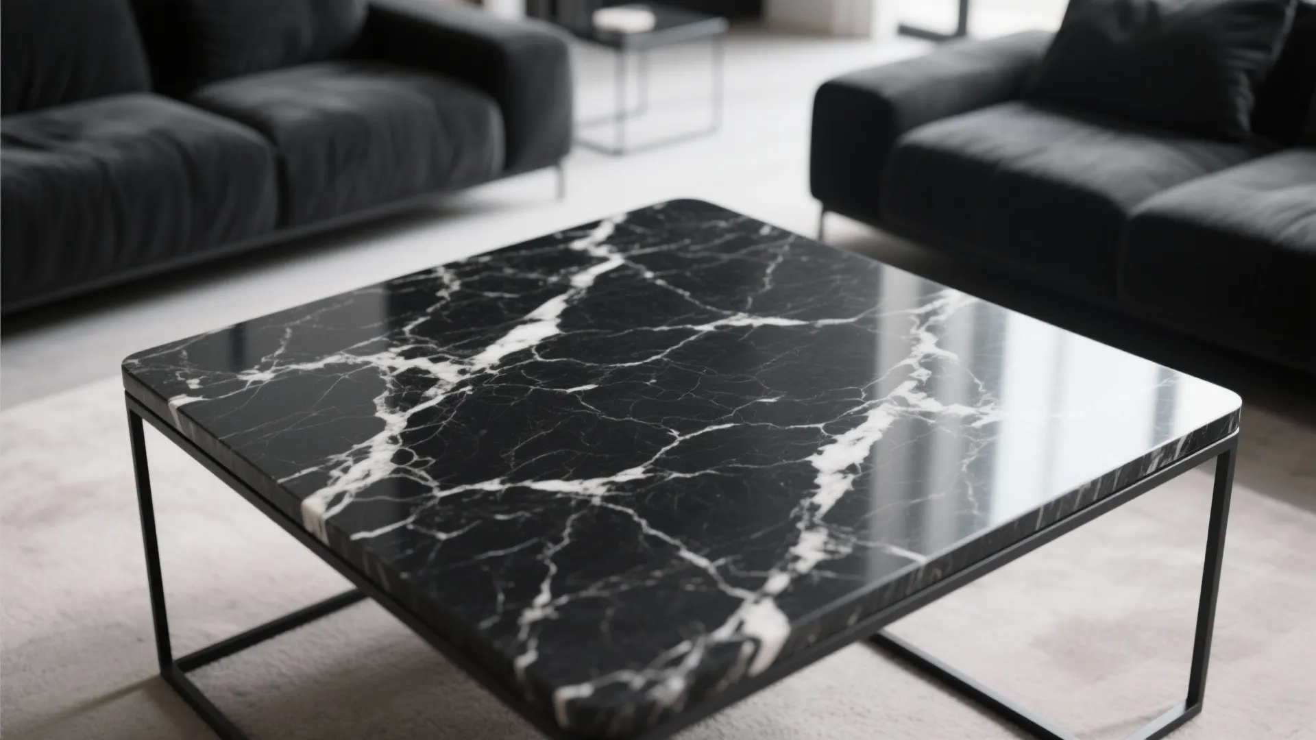 3. Black and Marble Contrast