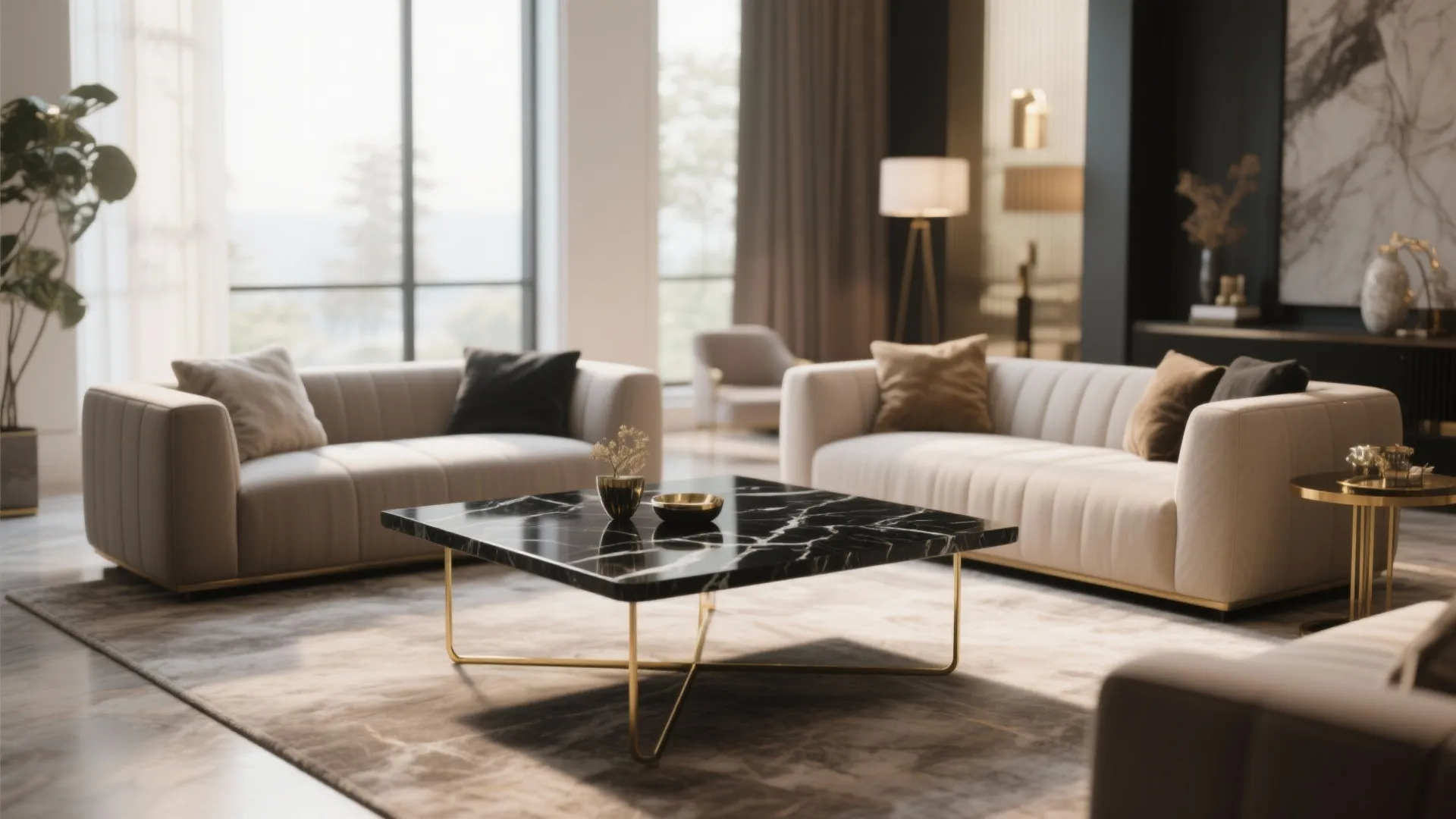 4. Black Marble Coffee Table