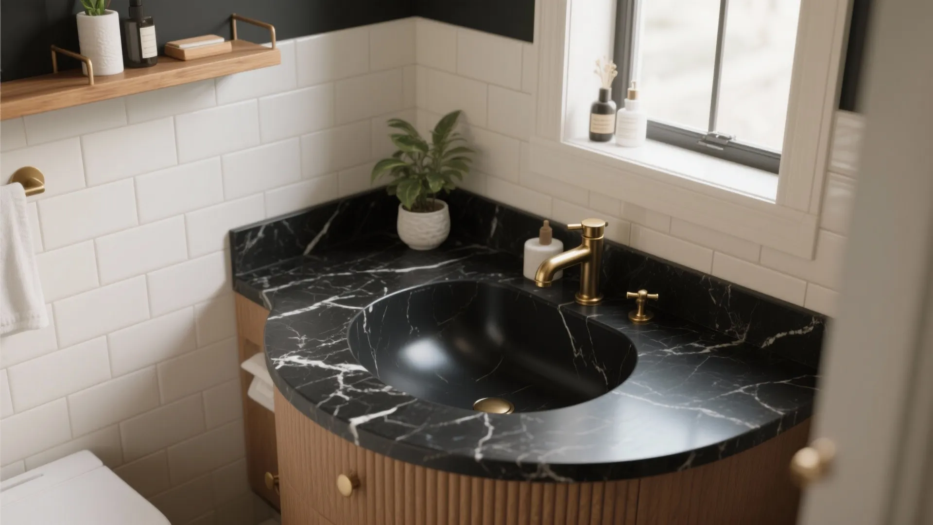 Black Marble Bathroom Vanity Ideas — 5 Creative Picks: Small-space solutions and luxe looks: five black marble vanity ideas from a 10+ year interior designer