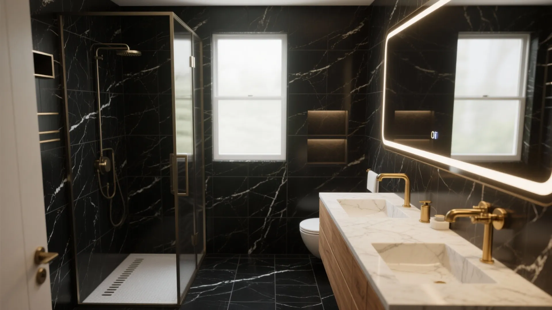 5 Black Marble Tiles Bathroom Ideas for Small Spaces