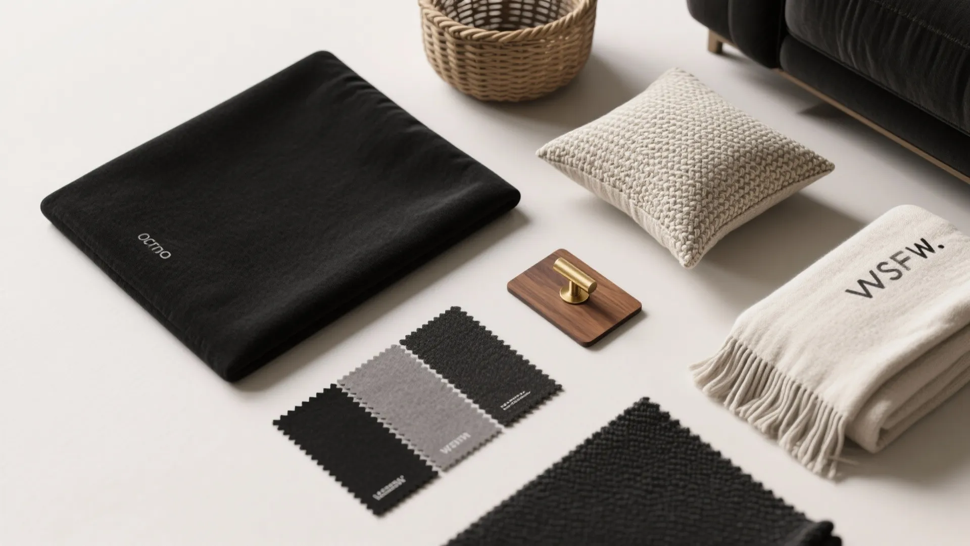 5. Black statement pieces with soft textiles