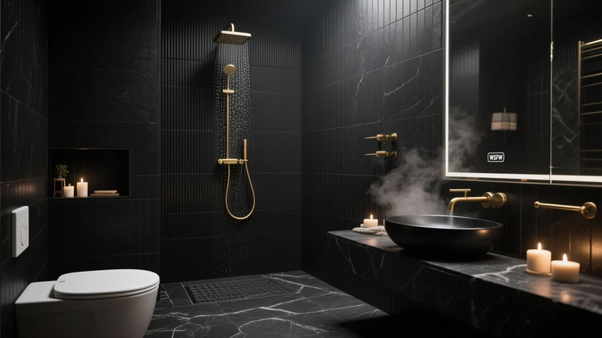 5) Monochrome Black Micro-Spa with Texture