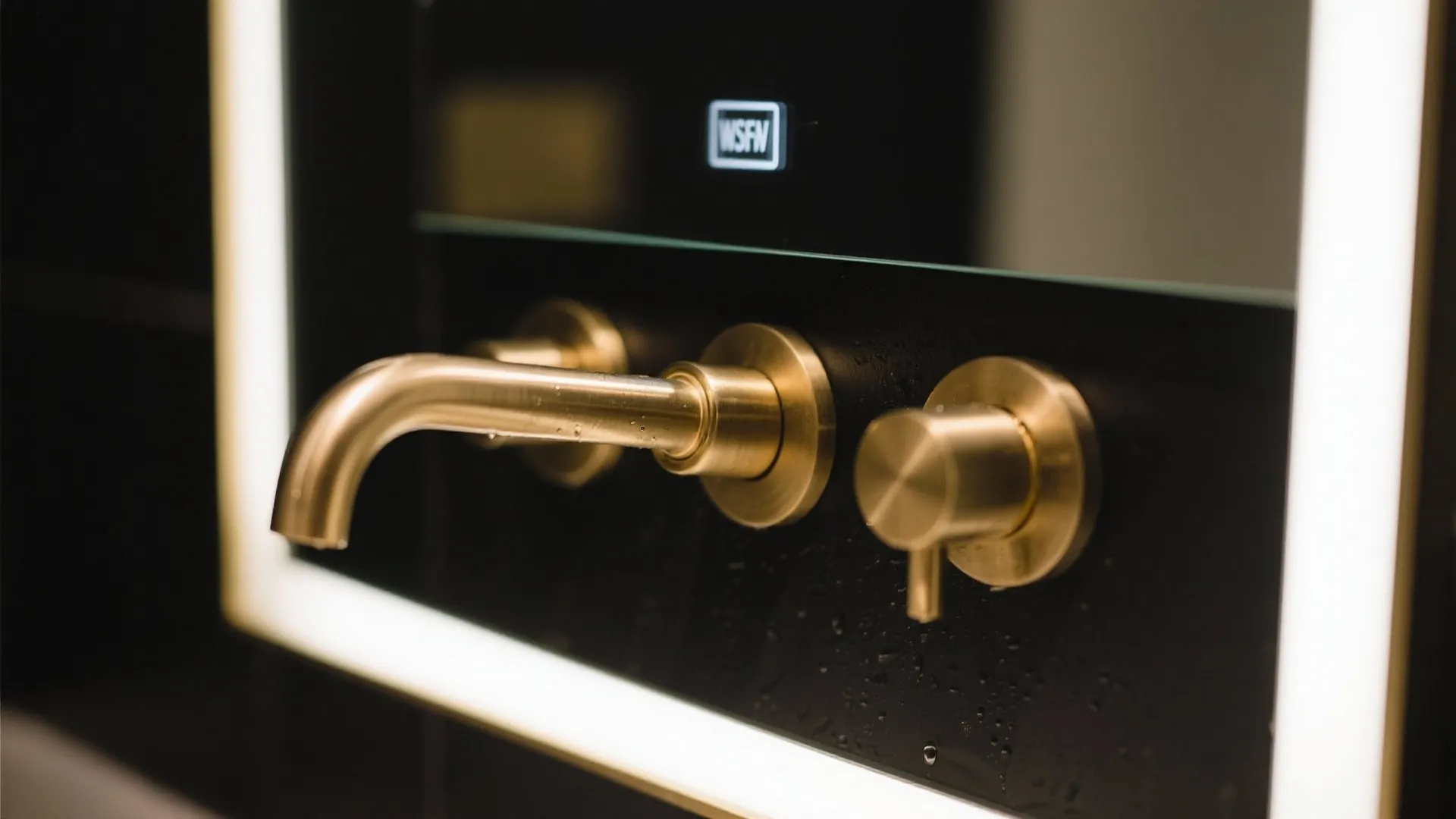 3. Use a contrasting matte black mirror frame