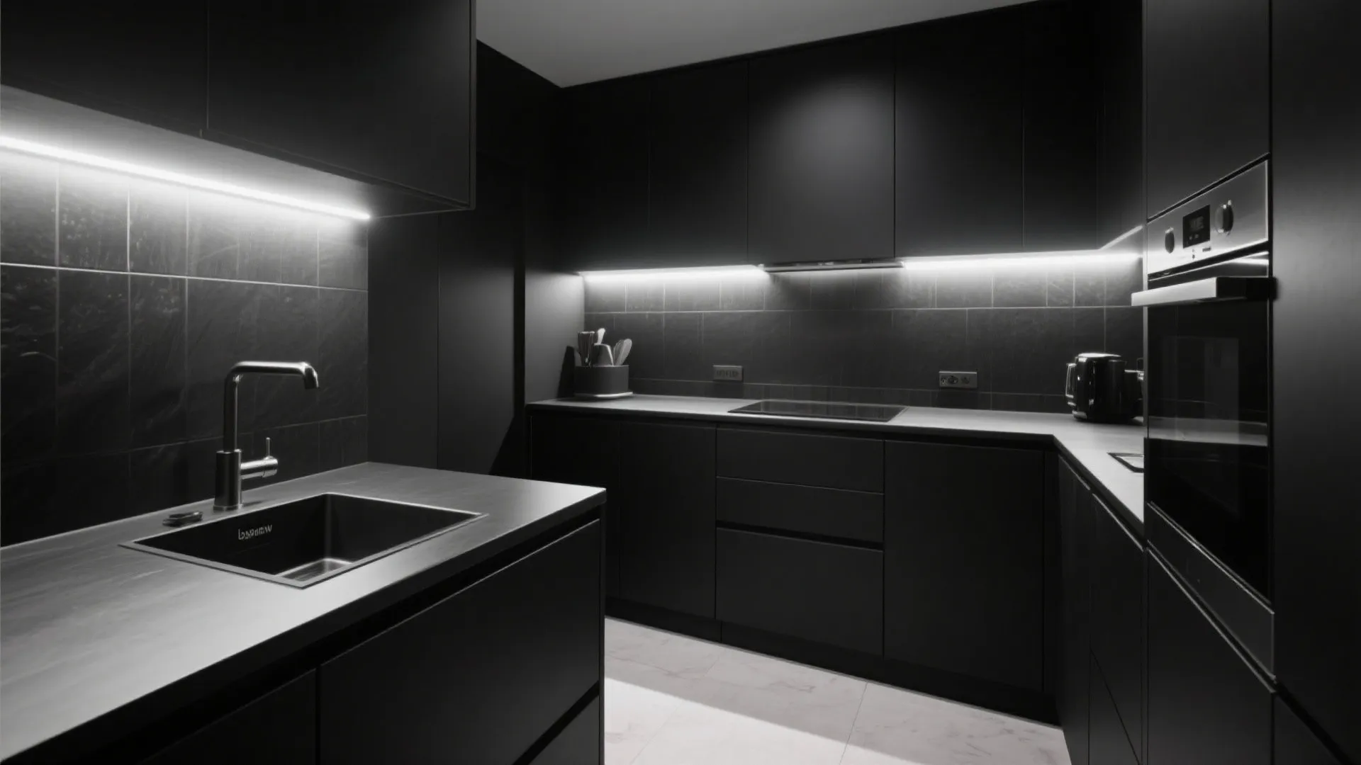8. Monochromatic Walls & Backsplash