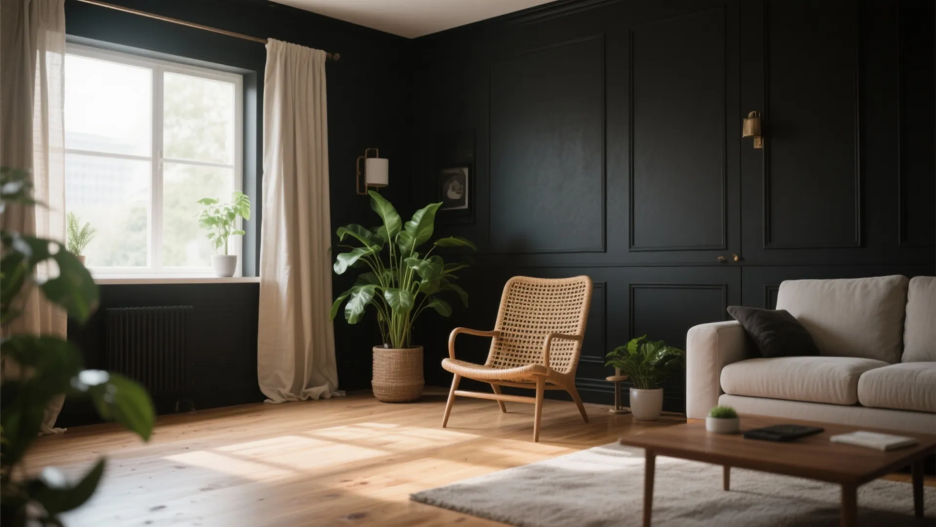 8. Black Paired with Natural Materials