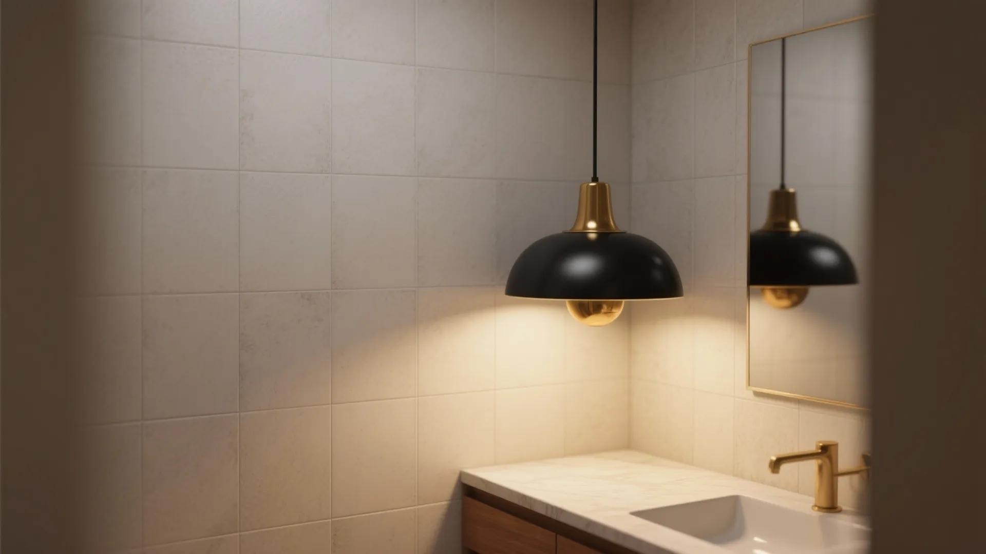 4. Single black pendant as a focal accent