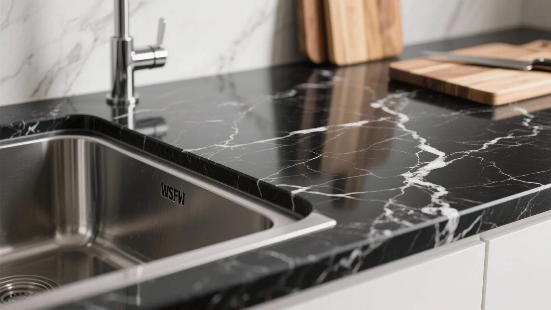 3. Bold Black Quartz Countertops