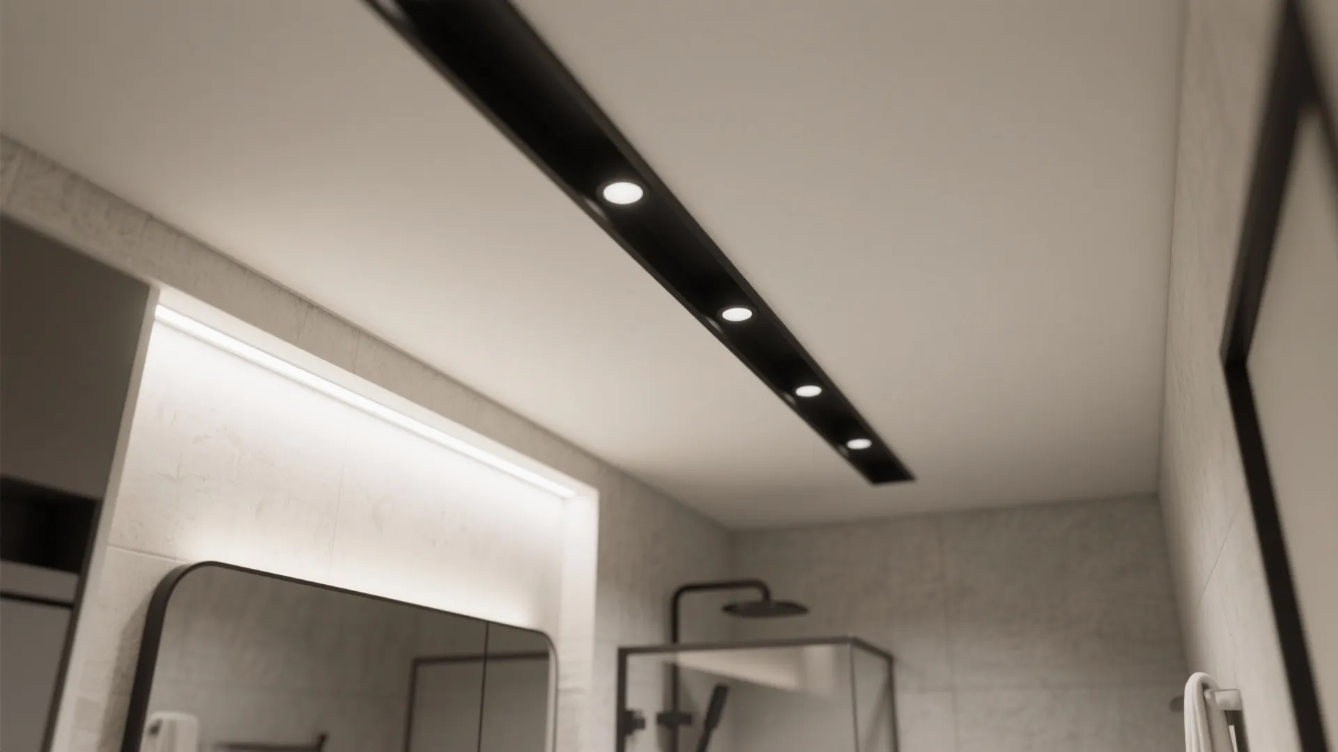 4. Black recessed trim for modern subtlety