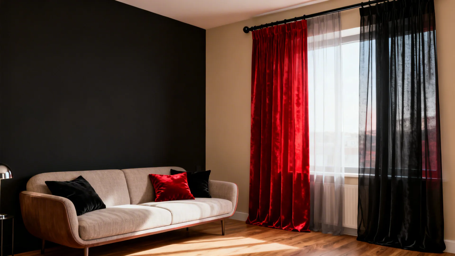 5 Bold Ideas for Black and Red Living Room Curtains