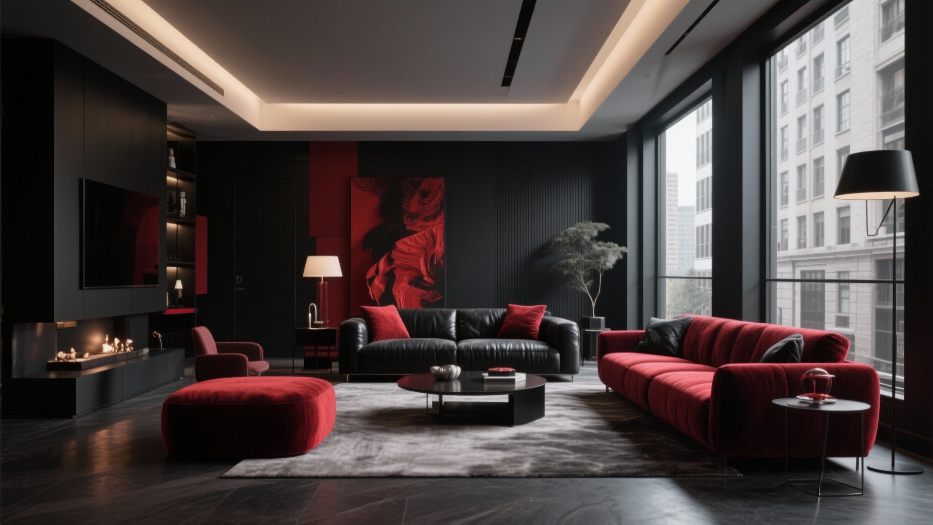 10 Black and Red Living Room Ideas for Small Spaces