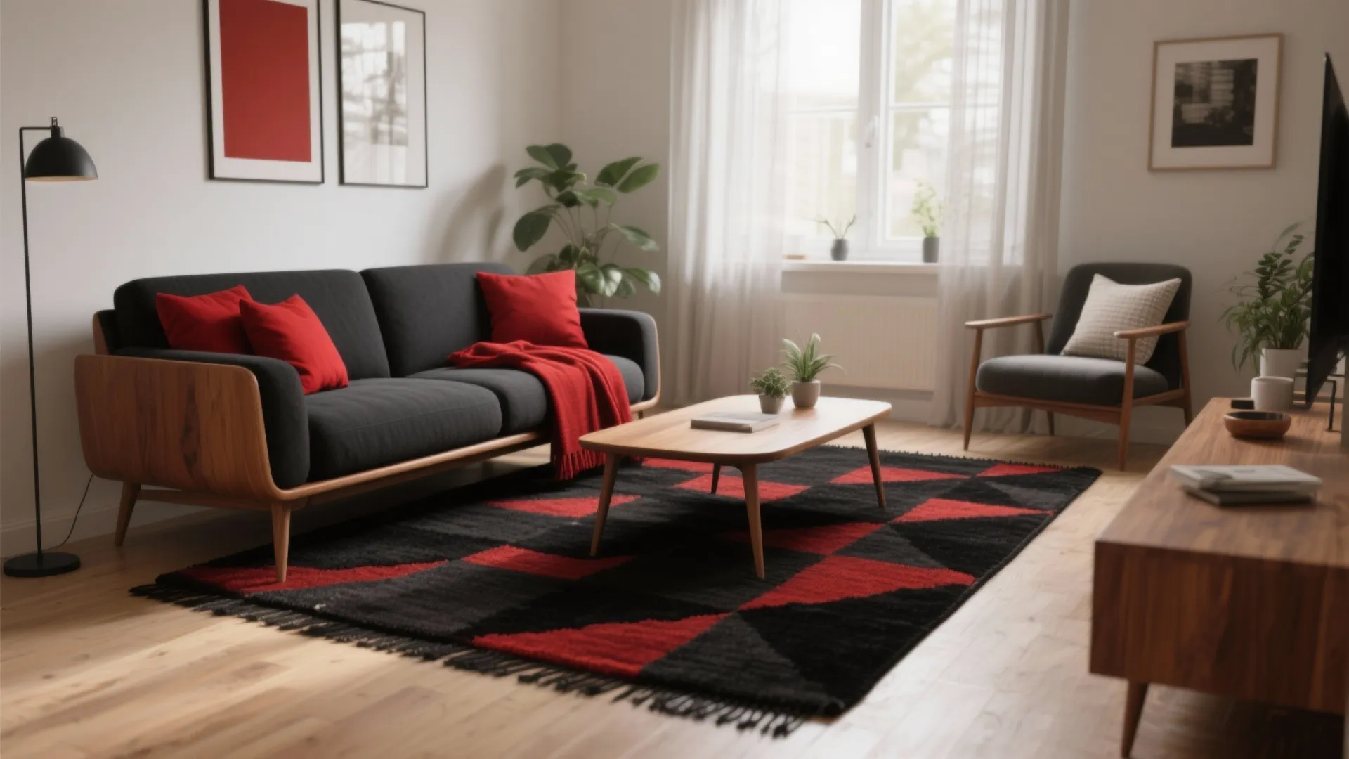 5 Bold Black & Red Rug Ideas: Transform your living room with five striking black and red rug design ideas from an experienced interior designer