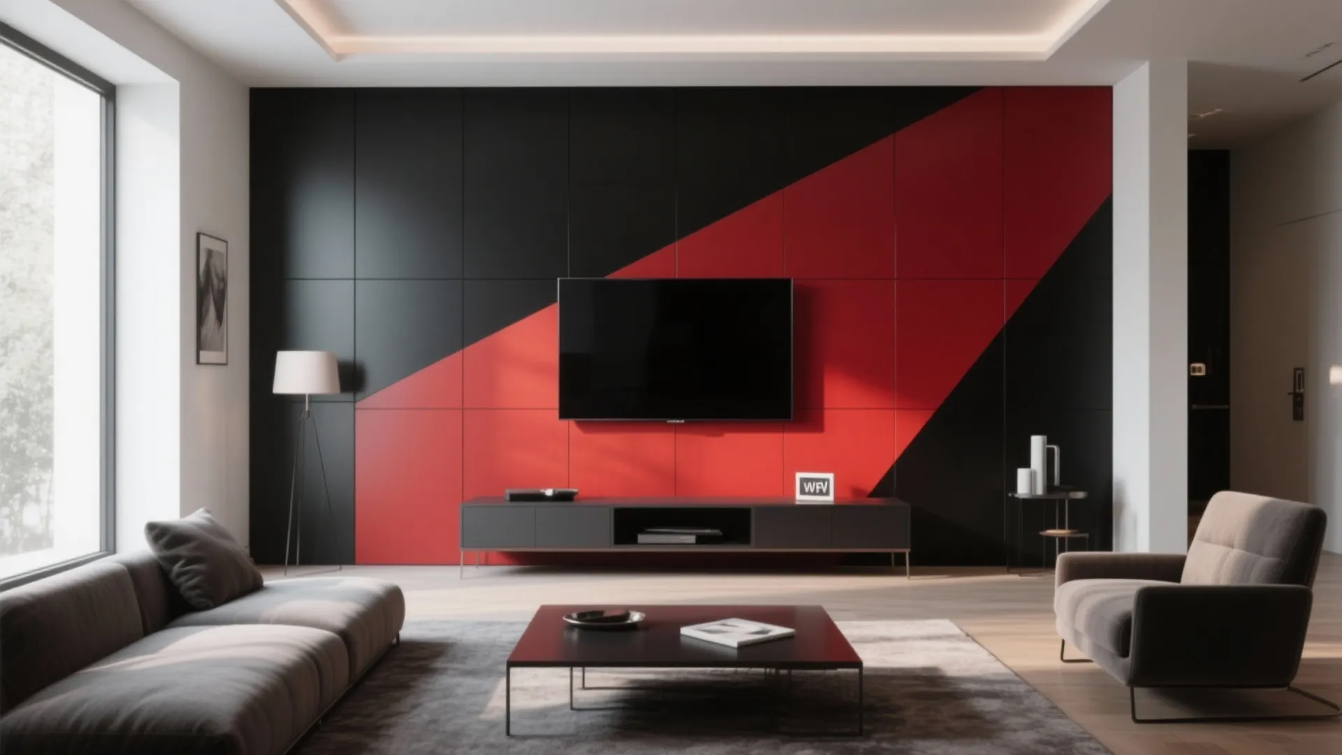 Black and Red Wall Panels
