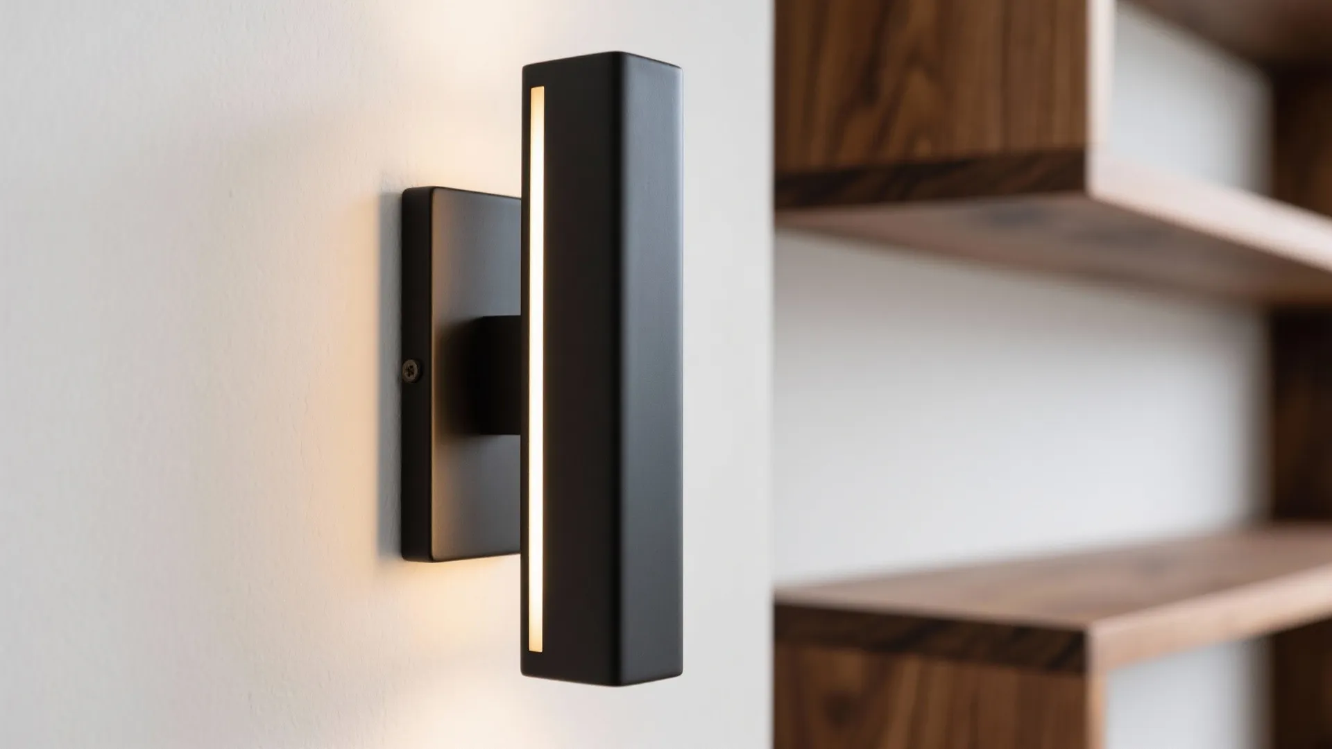 4) Vertical black metal sconces for modern contrast