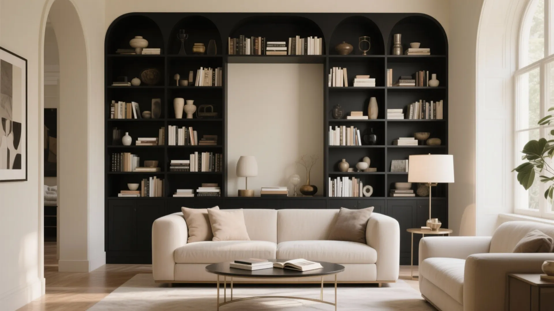 Black Built-in Shelving