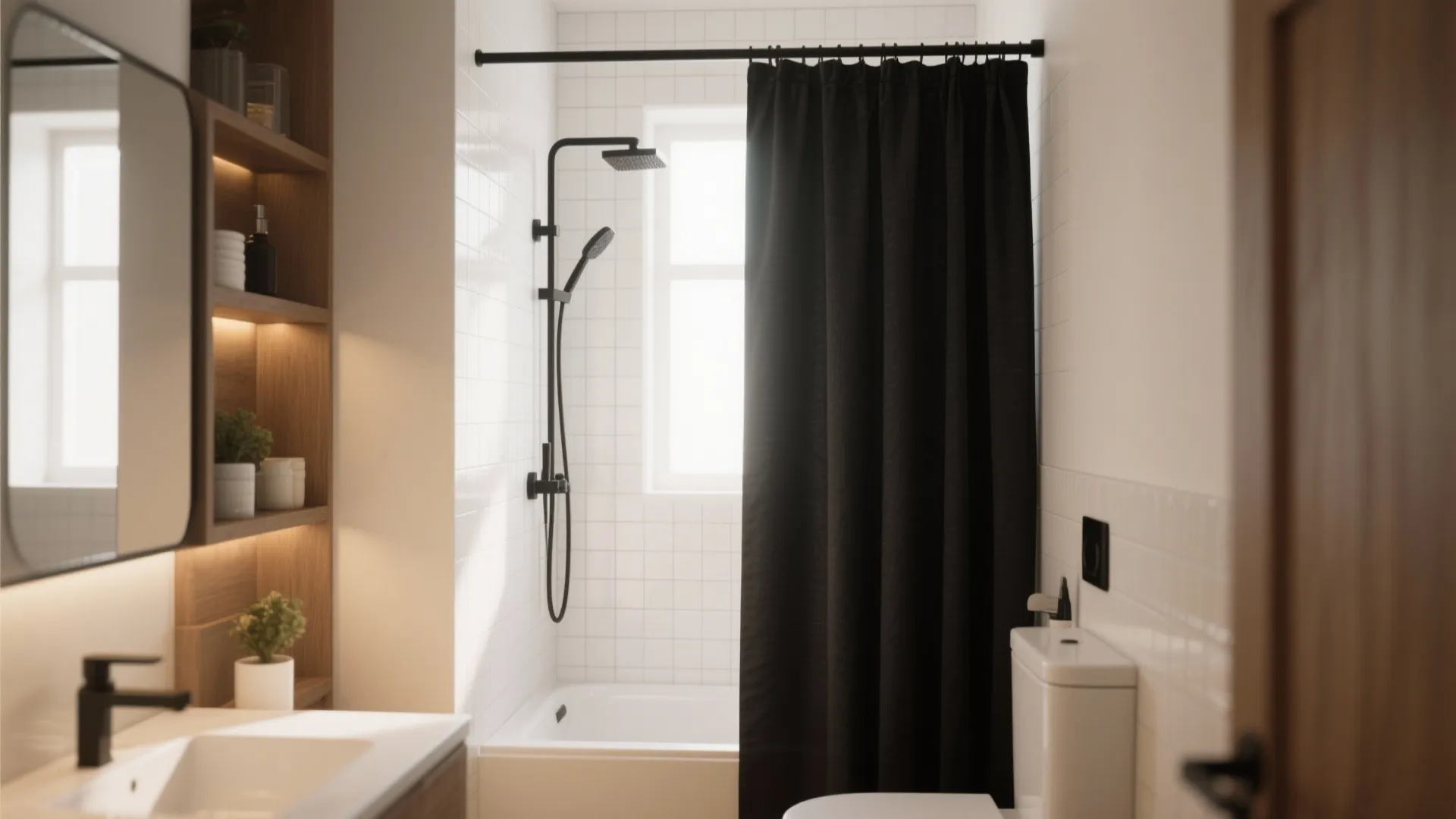 10 Black Shower Curtain Bathroom Ideas: Creative Ways to Style Your Bathroom with a Black Shower Curtain