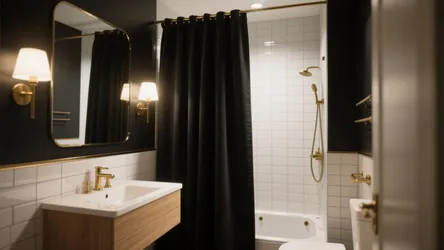Black Bathroom Shower Curtains: 5 Bold Small-Space Ideas