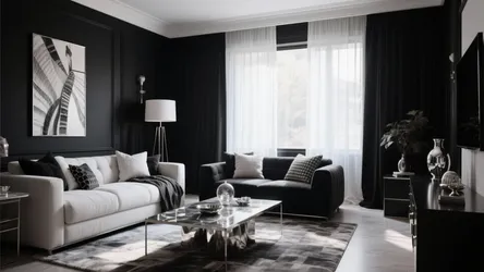 10 Black, Silver & White Living Room Ideas