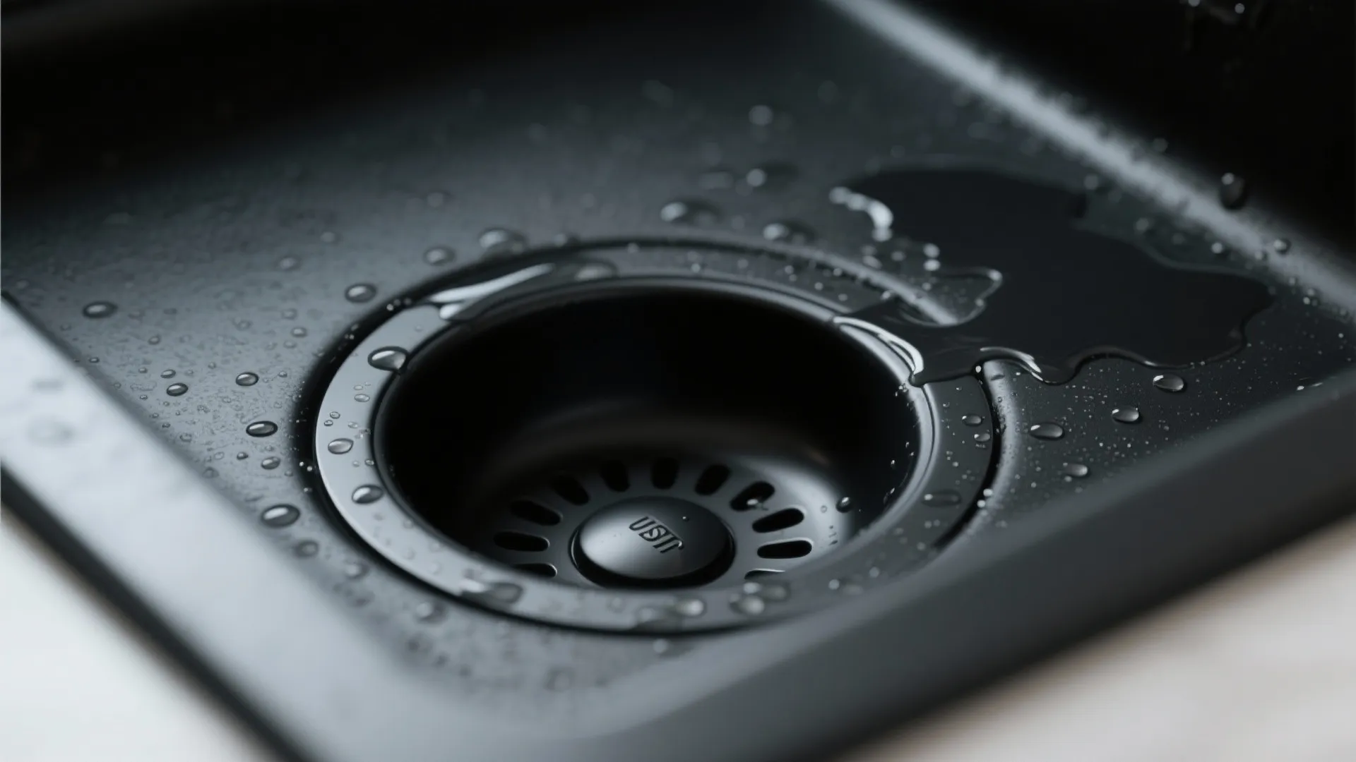 1. Matte black sink + matching drain for a seamless look