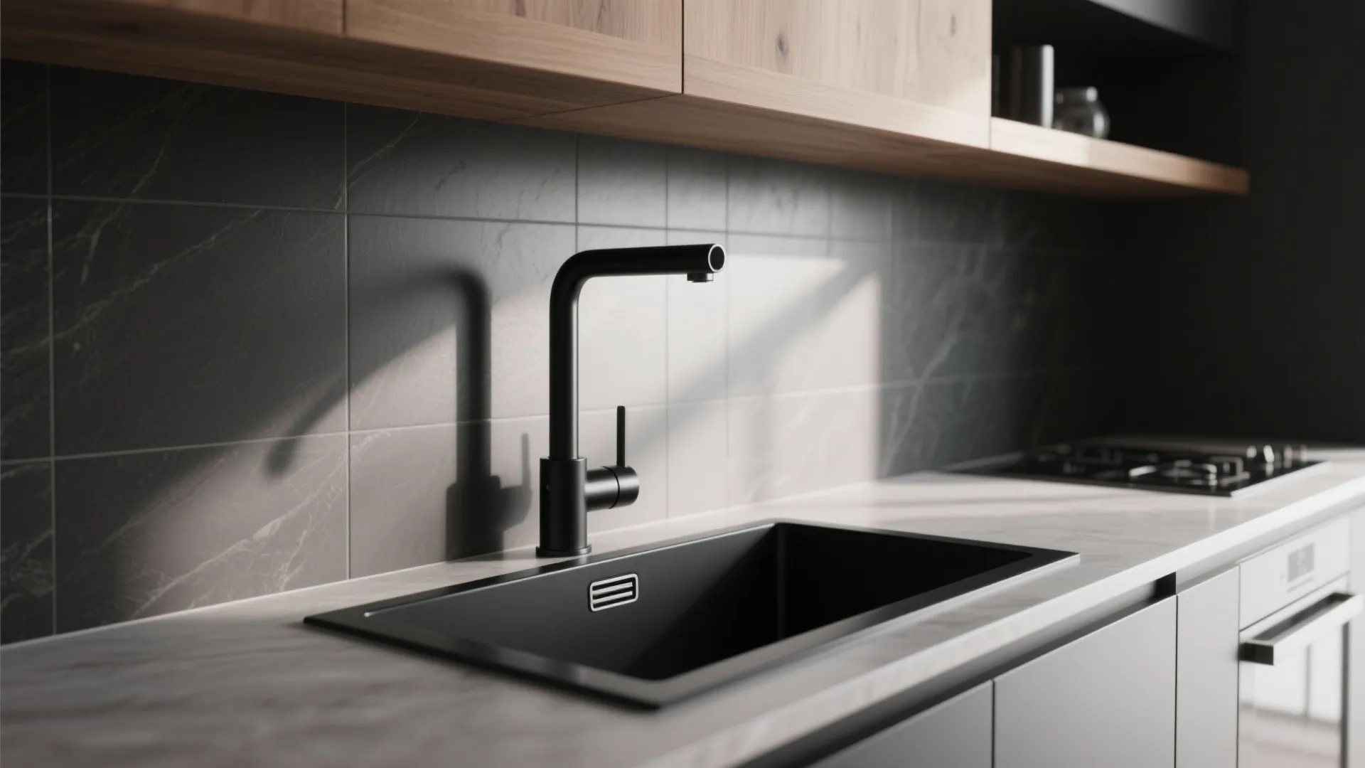 2. Pair with a black sink for a seamless look