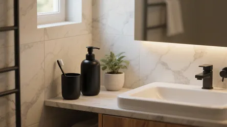 5 Small-Space Ideas for a Black Bathroom Soap Dispenser