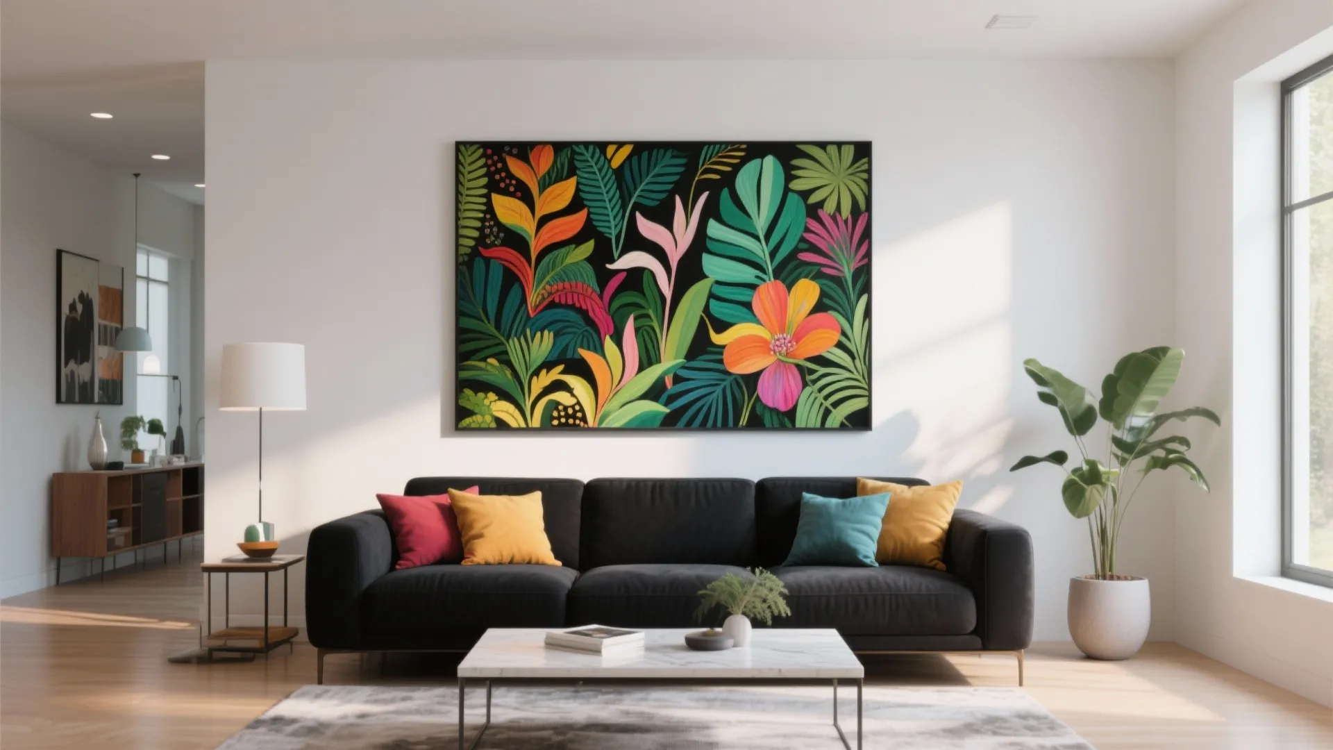 4. Pop of Color through Artwork