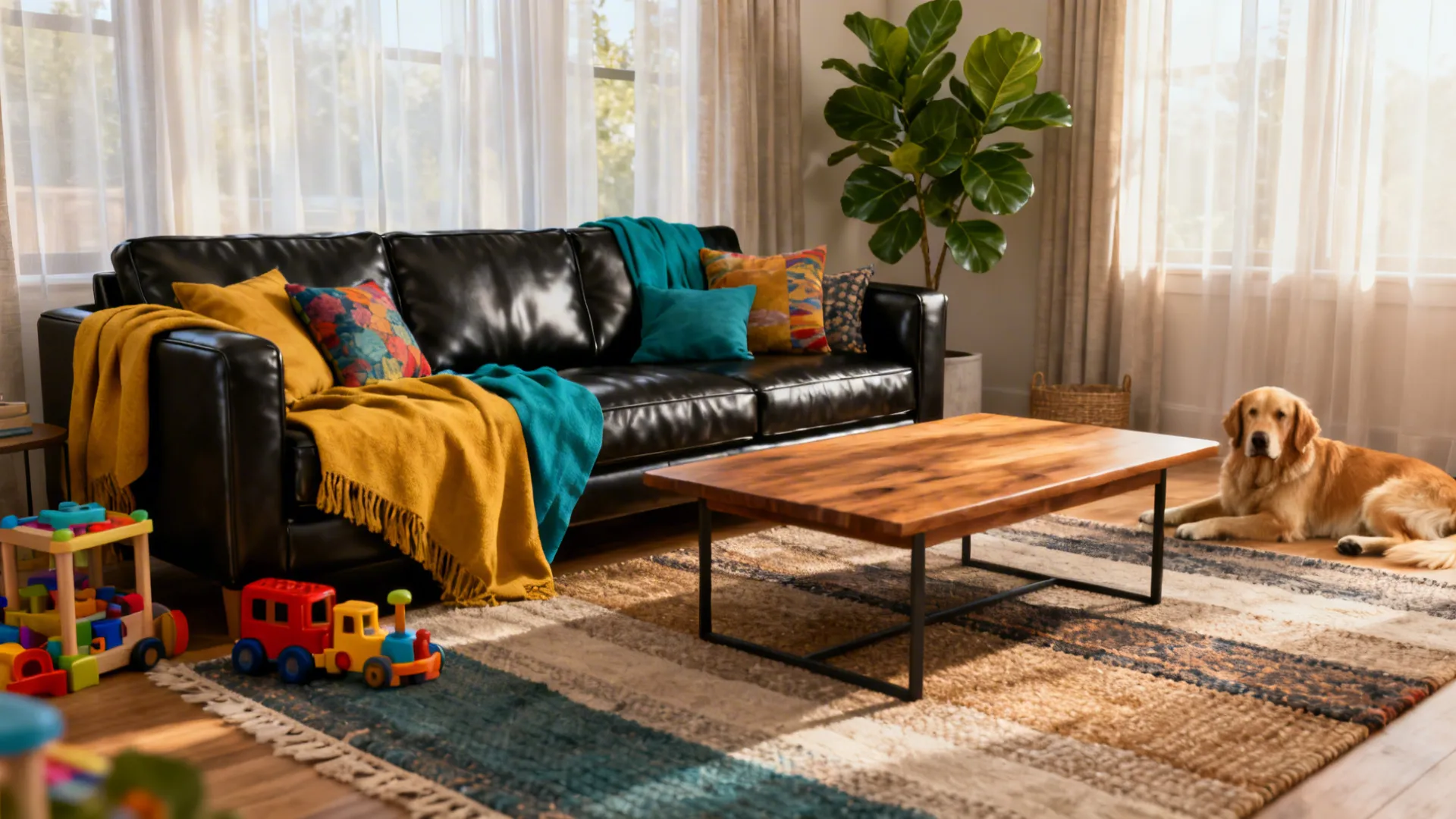 5 Black Leather Living Room Ideas