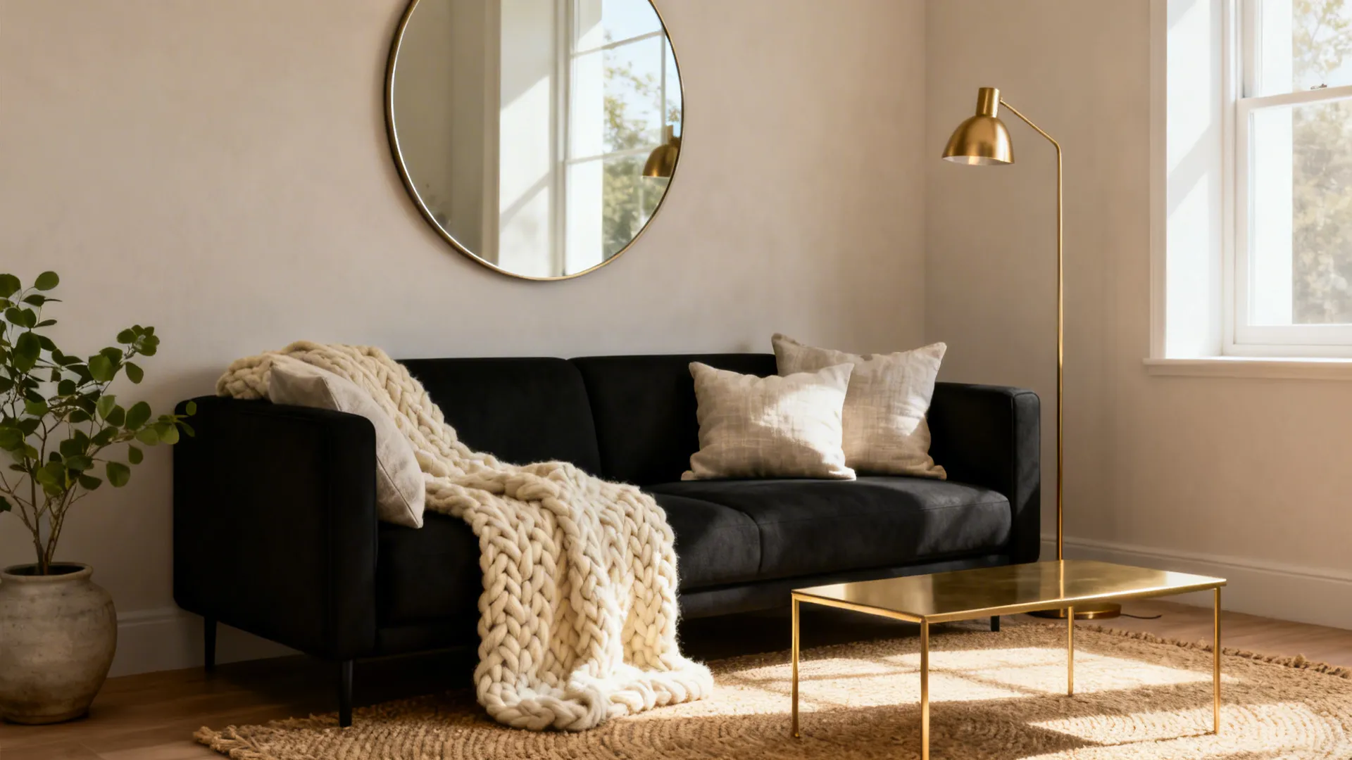 5 Living Room Ideas for a Black Sofa