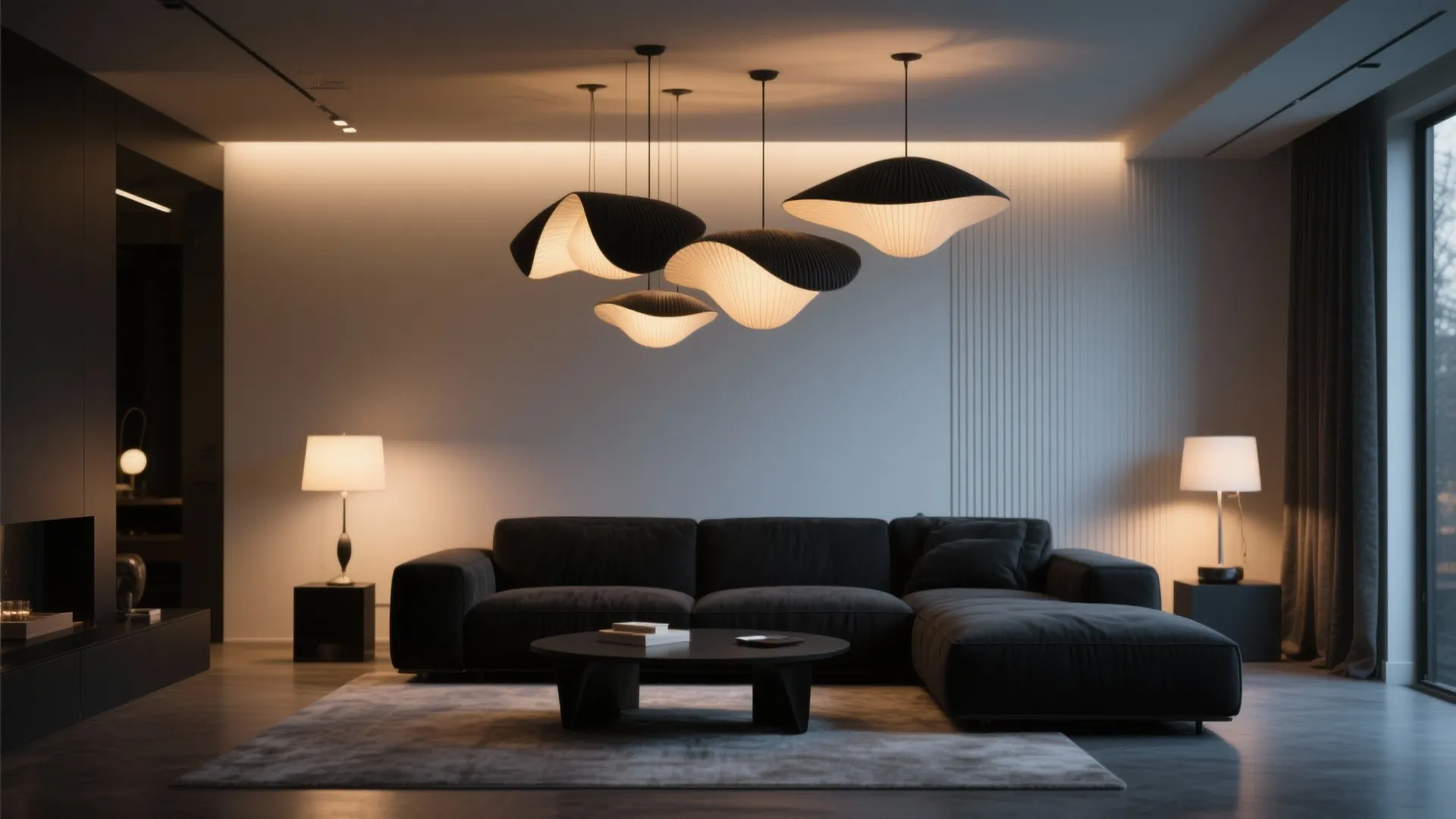 Statement Lighting Above the Sofa