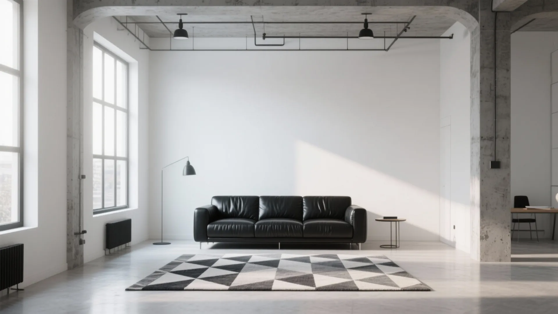 1. Minimalist Contrast with White Walls