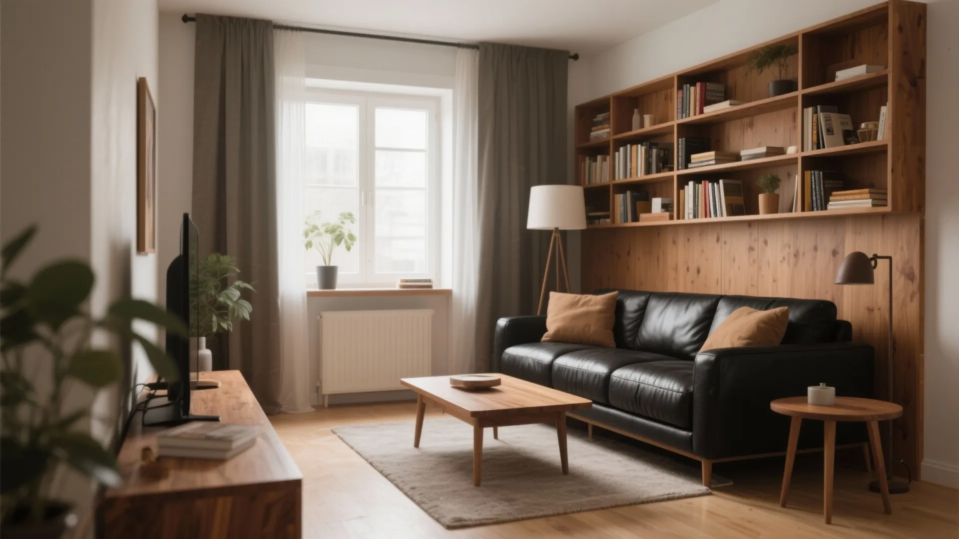 2. Warmth with Wooden Accents