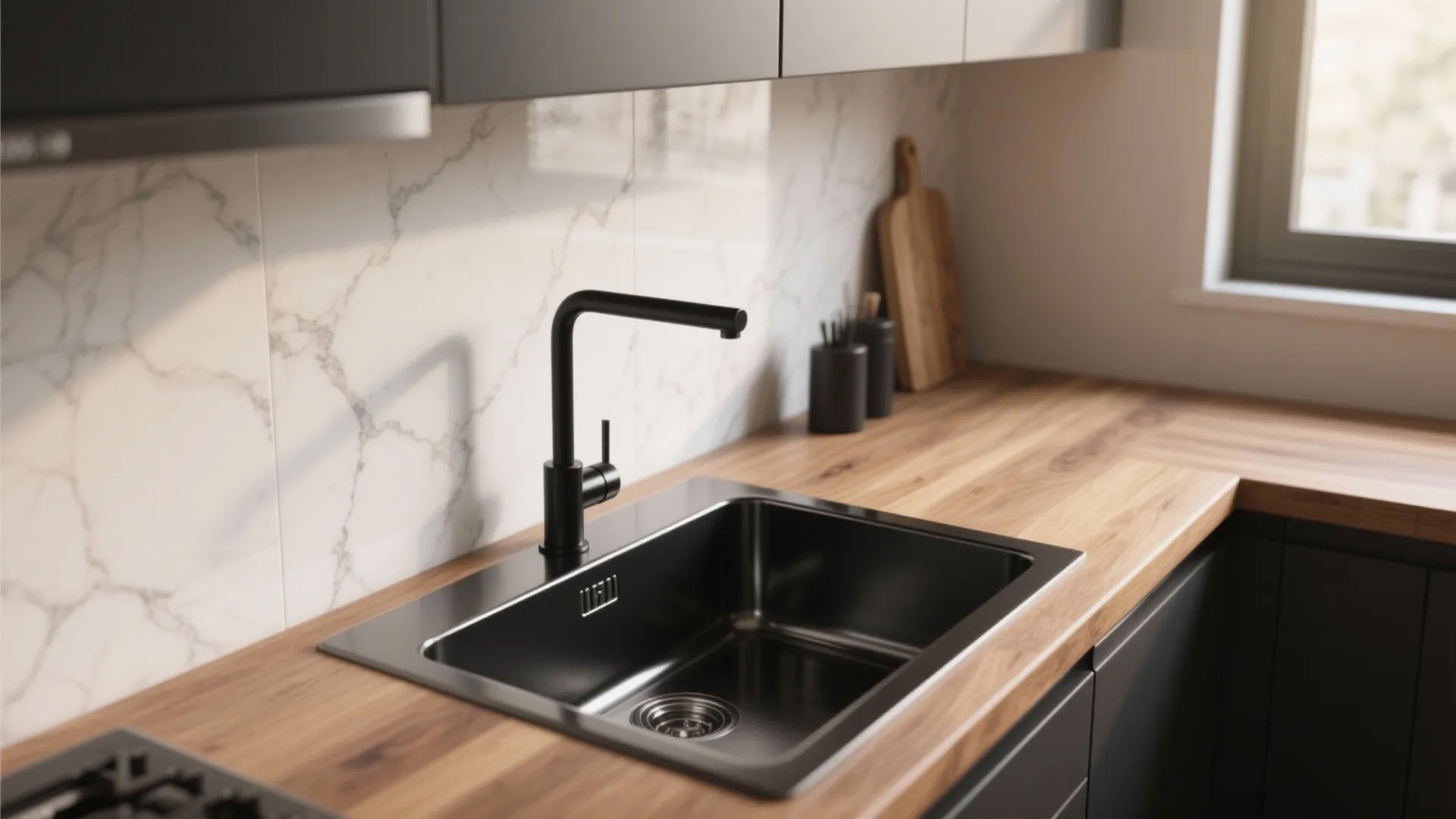 Black Stainless Steel Kitchen Sinks — 5 Creative Ideas: Small details, big impact: five design inspirations for black stainless steel kitchen sinks from a pro designer