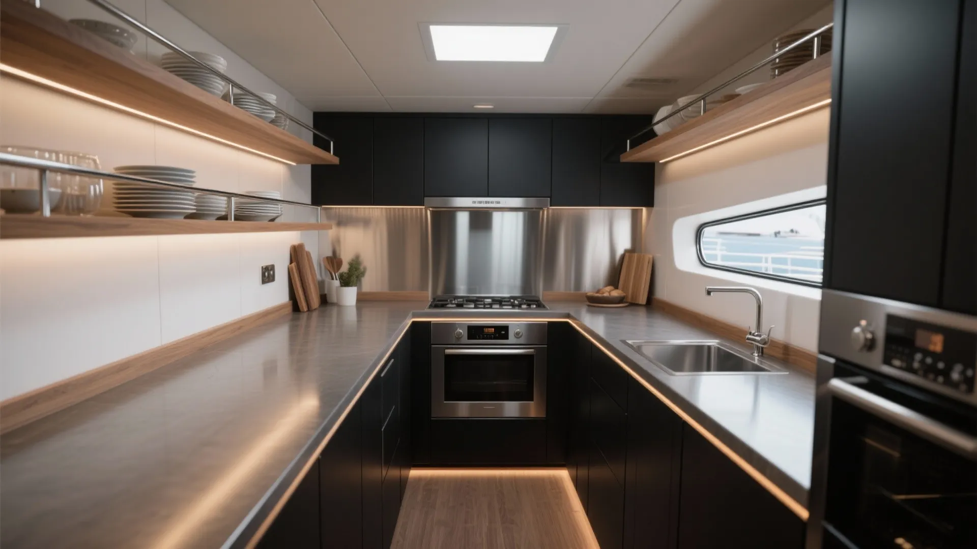 Black & Stainless Steel Kitchen: 5 Bold Inspirations: Creative small-space ideas to blend black and stainless steel for a stylish kitchen