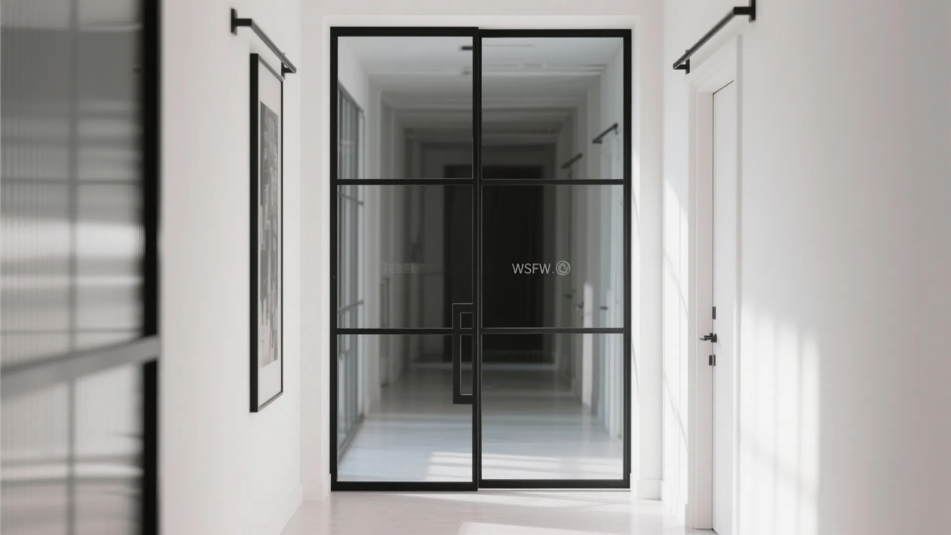 Black steel frames for graphic contrast