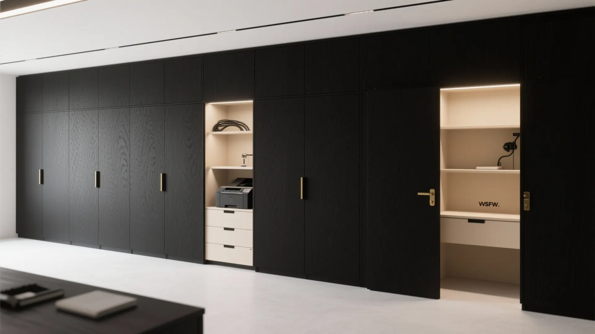 Build In Black Storage to Hide the Mess