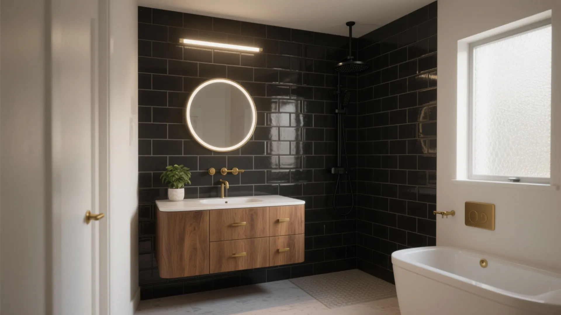 5 Black Subway Tile Bathroom Ideas: Creative small-space bathroom ideas using black subway tile from a senior interior designer