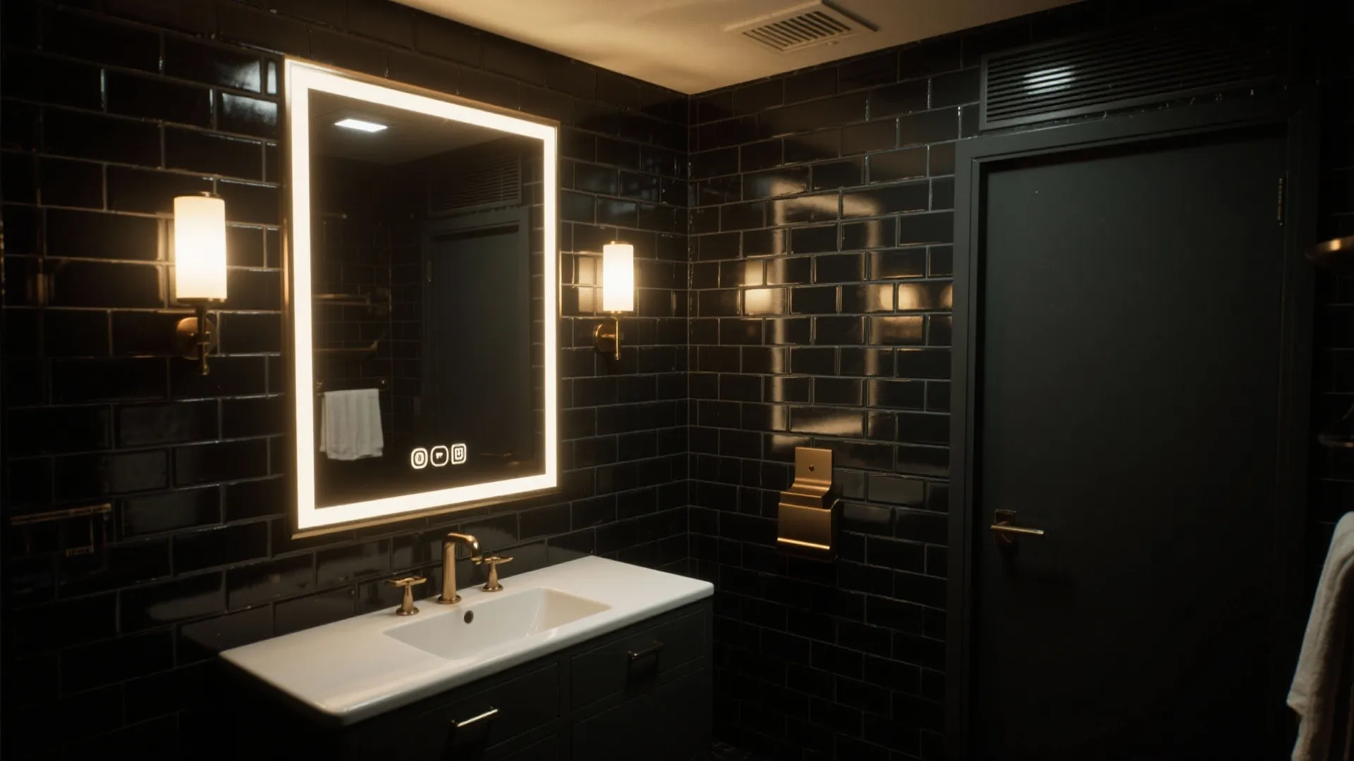 4. Black Subway Tile for Moody Small Baths