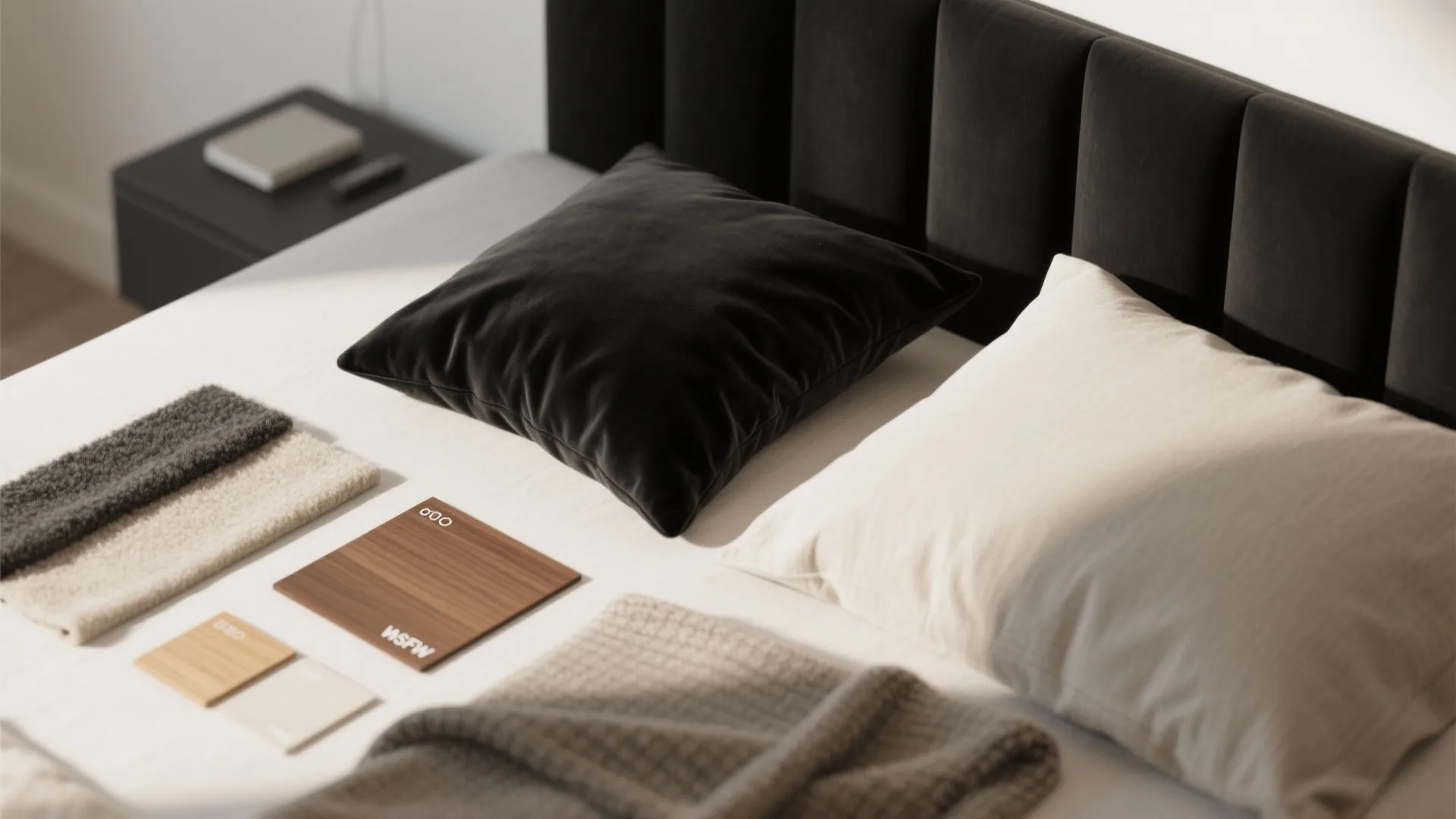 3. Layered Textures with Black Fabrics