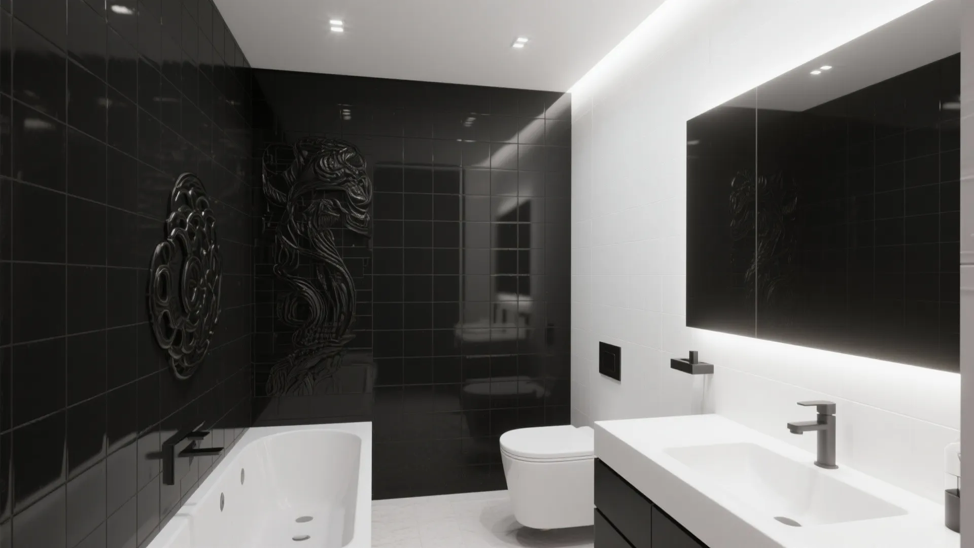 10. Black Tile Illusion