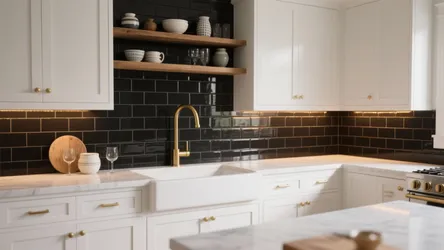 5 Bold Ideas for Kitchens with Black Tile Backsplash