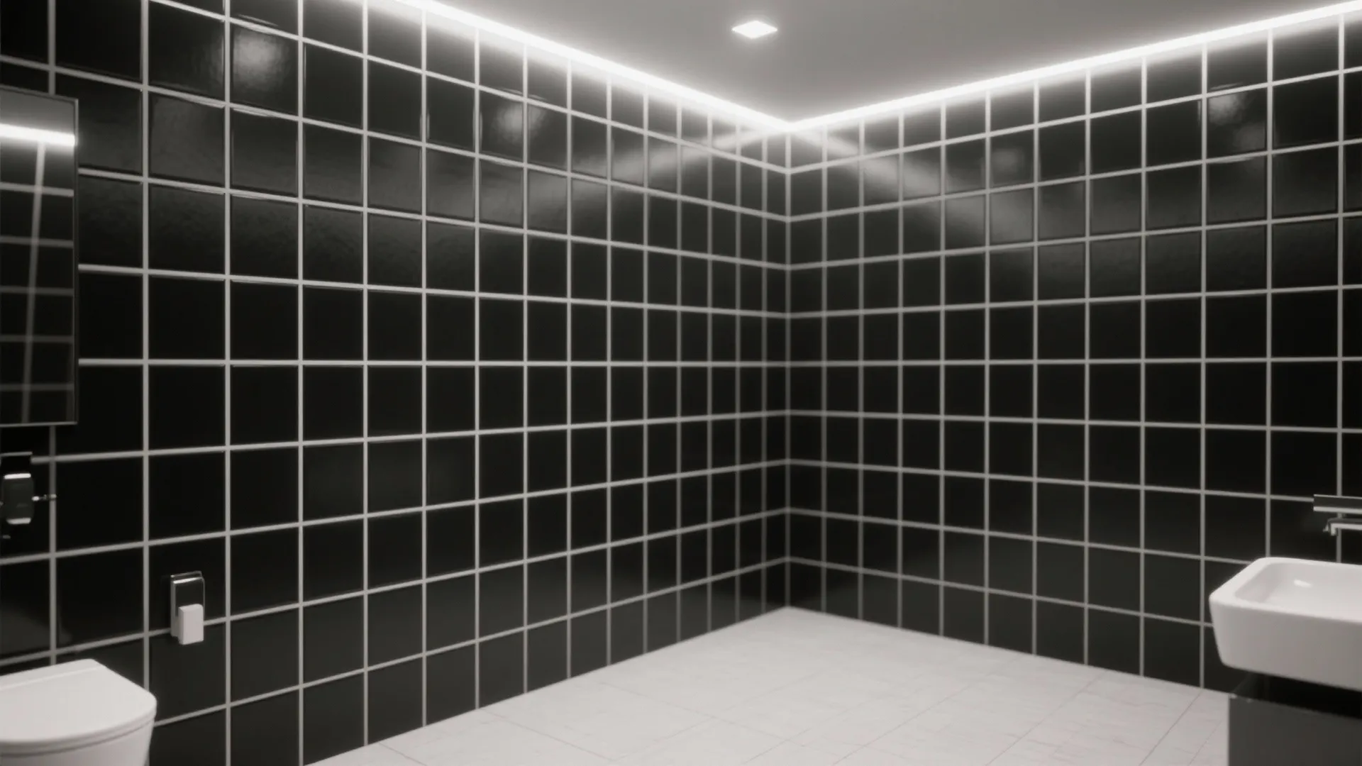 Tip 2: Black Tile with White Grout
