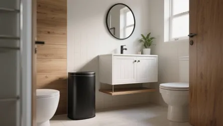 5 Small-Space Ideas for a Black Trash Can in Bathroom