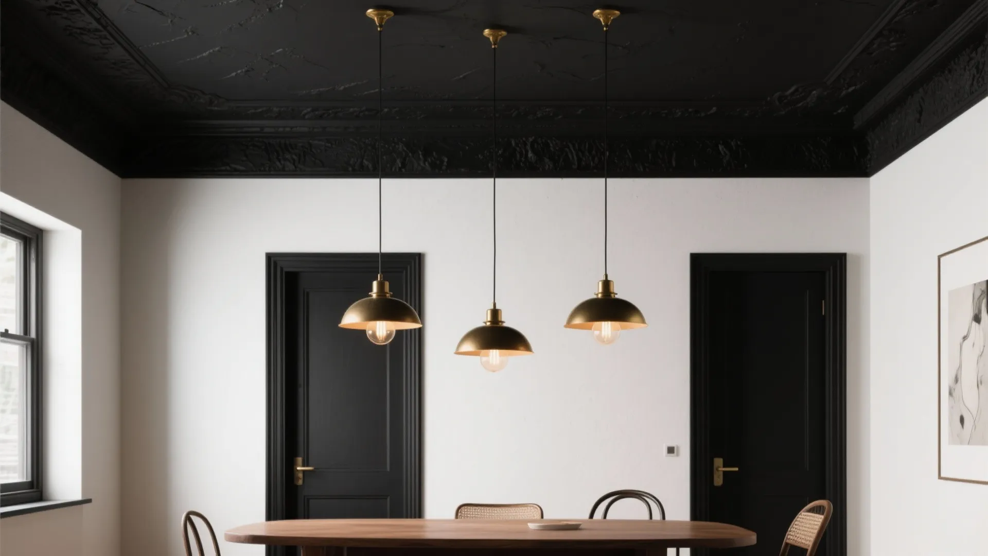 4. High-Contrast Trim or Ceiling Details