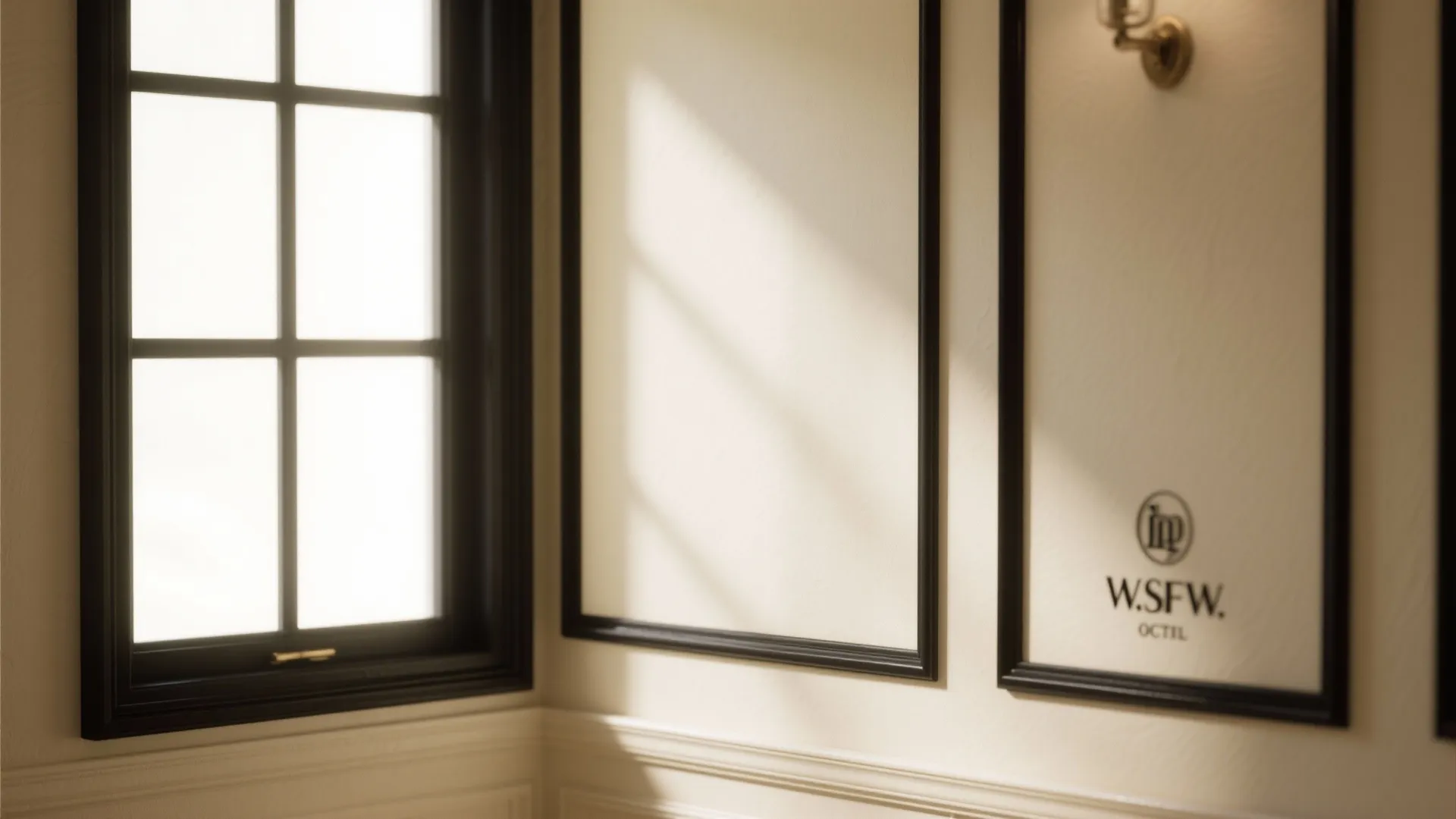 3. Black Trim and Cream Walls for Subtle Luxury