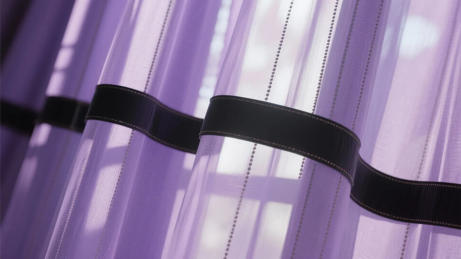 Tip 3: Add Black Trim to Lavender Curtains