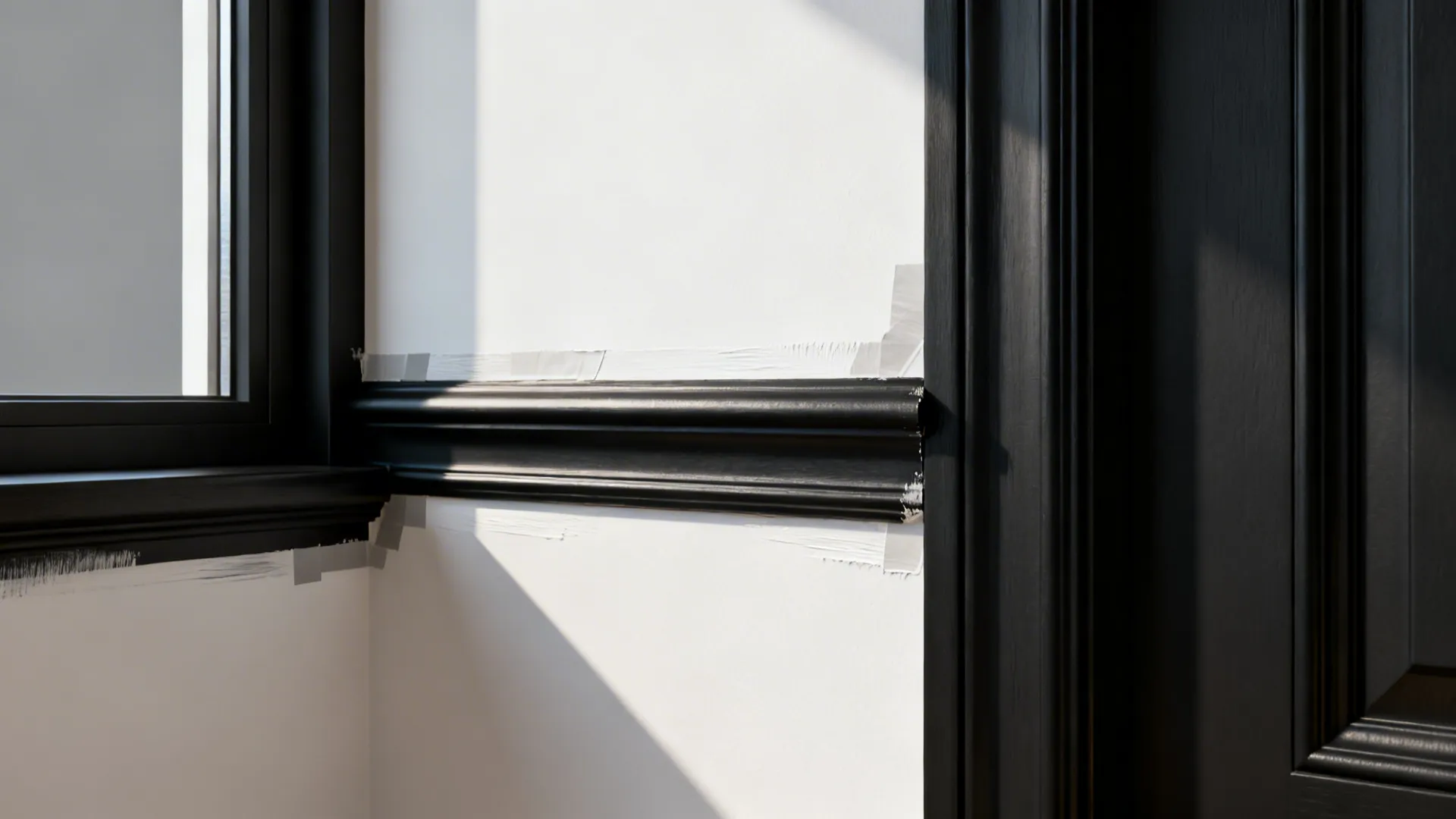 3. Black Trim and White Walls for Architectural Drama