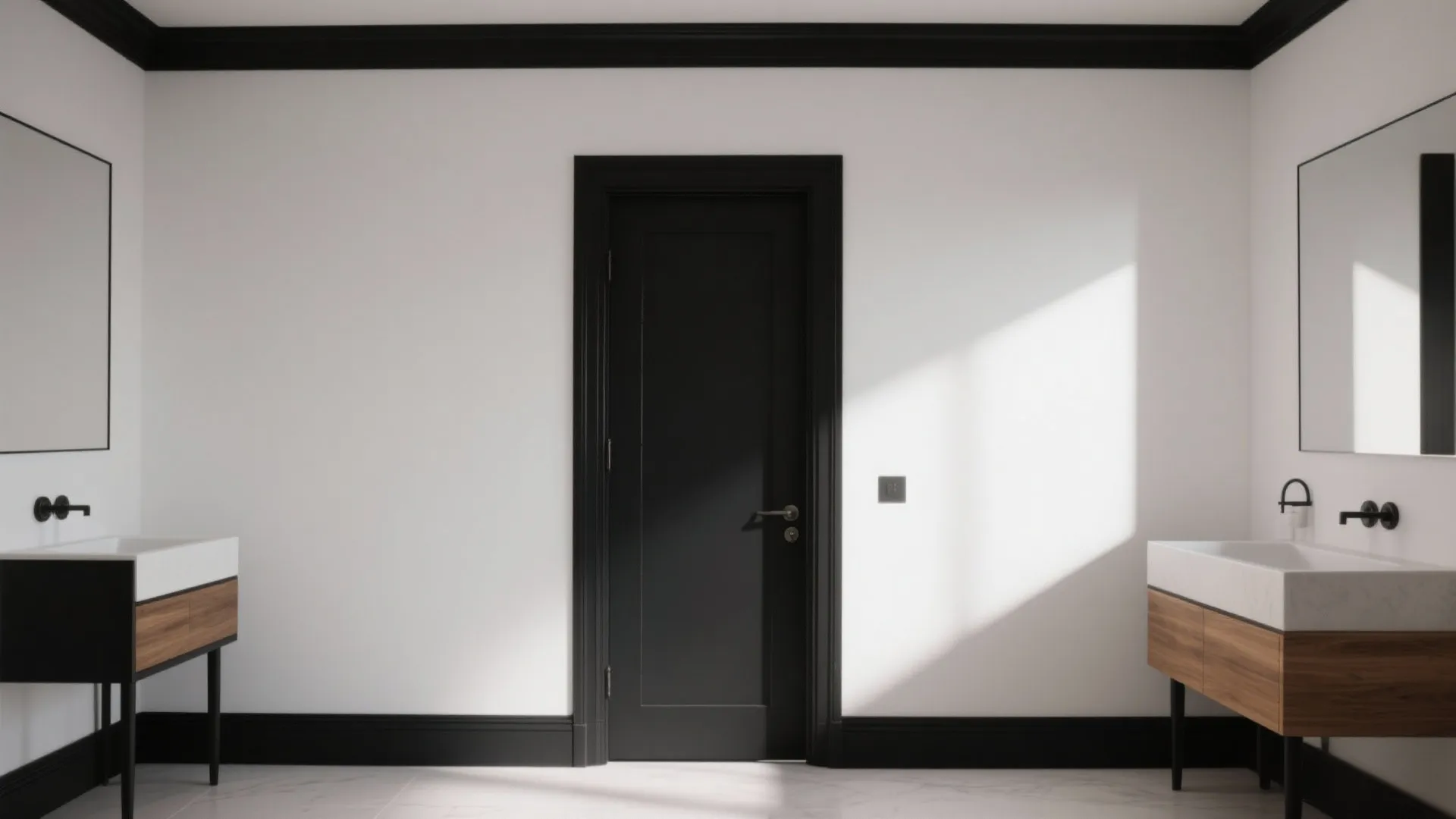 4. Bold black trim and door details