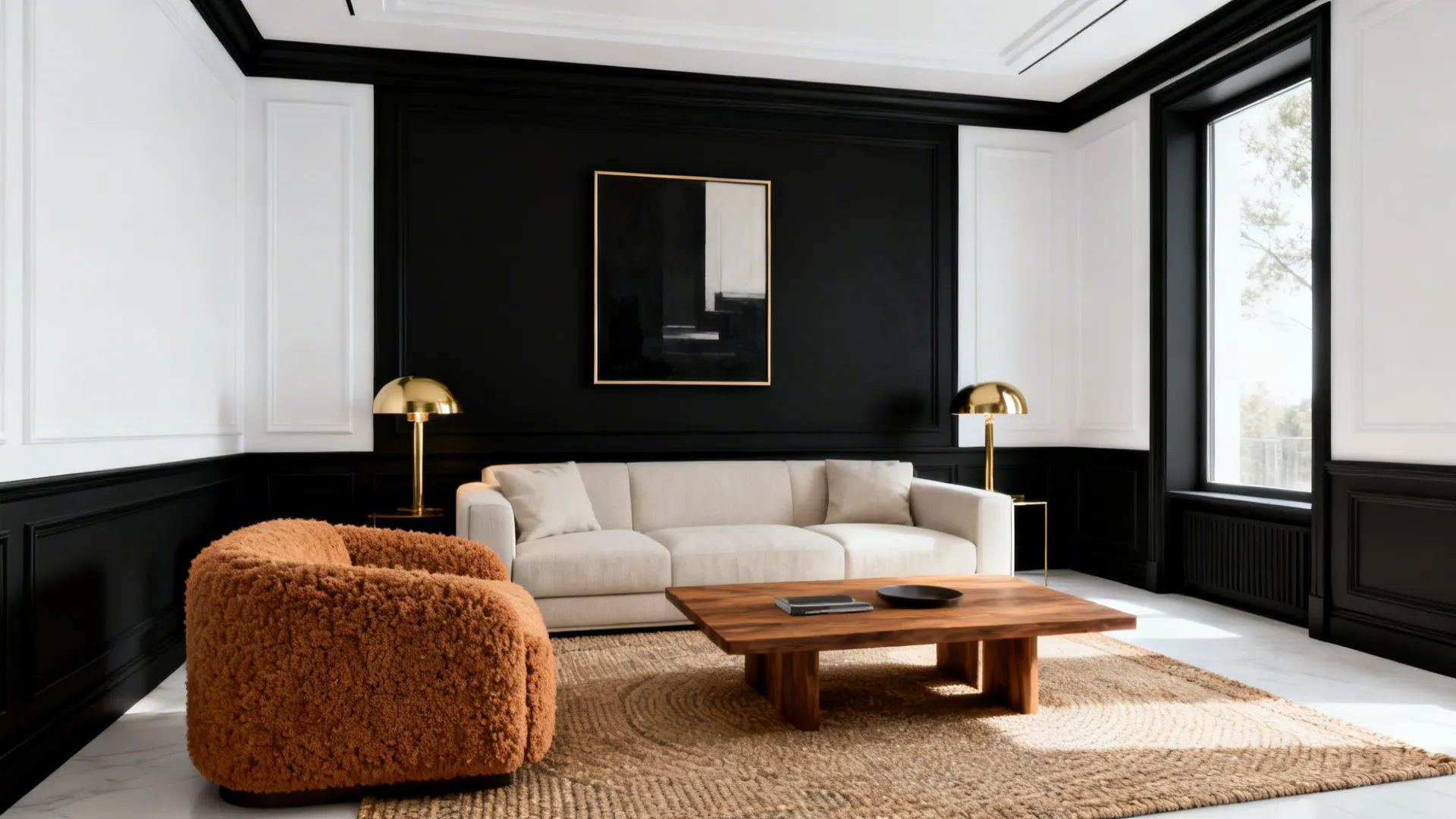 5 Bold Ideas for White Walls & Black Trim