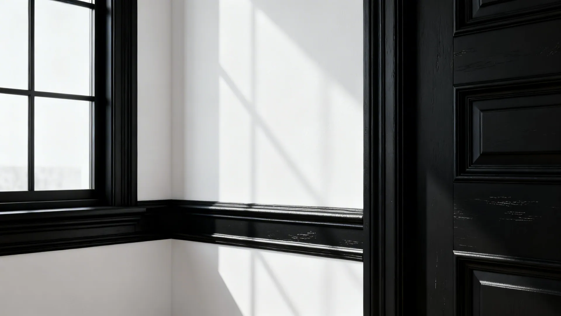 3. Black Trim and White Walls