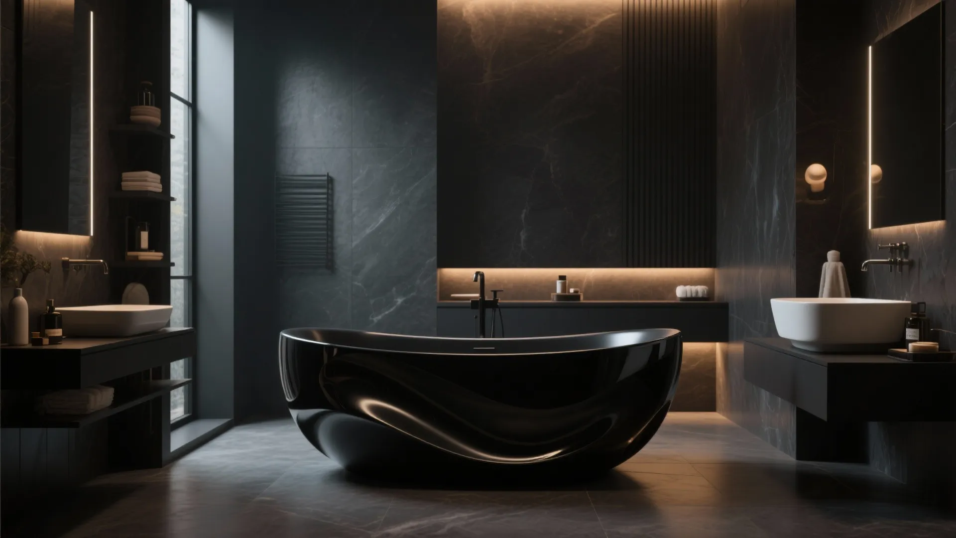8. Freestanding Tub with Black Exterior