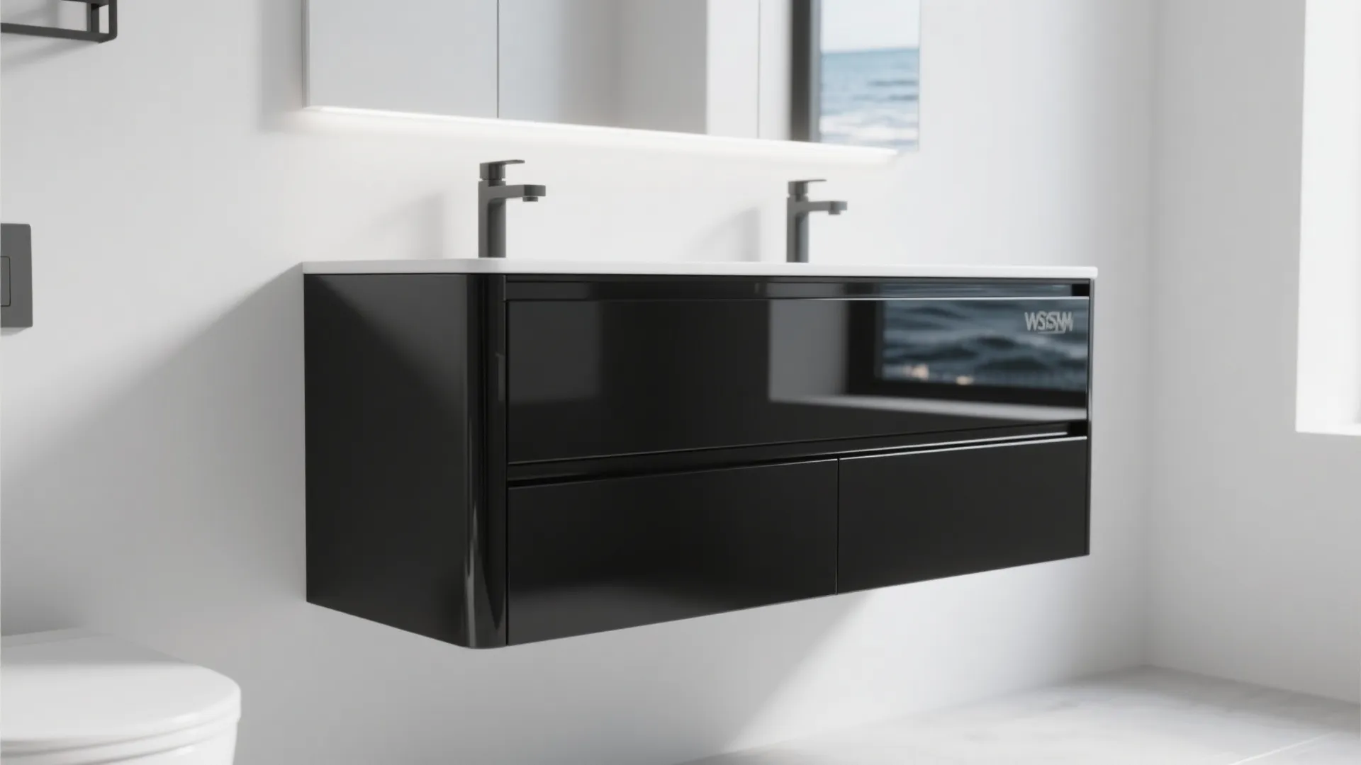 9. High-Contrast Vanity Unit